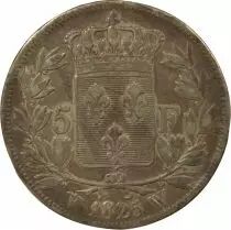 Charles X - 5 Silver Francs, 1st Type - 1825 W Lille