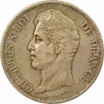 Charles X - 5 Silver Francs, 2nd Type - 1827 W Lille