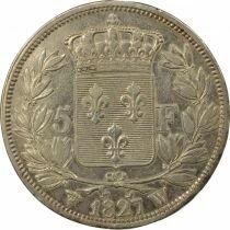 Charles X - 5 Silver Francs, 2nd Type - 1827 W Lille