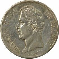 Charles X - 5 Silver Francs, 2nd Type - 1828 T Nantes
