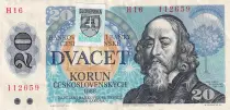 Checoslovaquia 20 Korun 1988 - Jan Amos Komensky - Serial H16 - With stamp