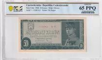 Checoslovaquia 50 Korun - 03-07-1948 - S�rie A.44  - PCGS 64