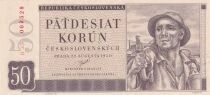 Checoslovaquia 50 Korun - Minor - 1950 - Series B - Cancelled (perforated)