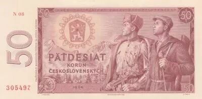 Checoslovaquia 50 Korun - Soviet soldiers - Slovak partisans - 1964