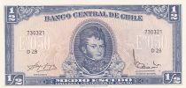 Chile 1/2 Escudo - Bernardo O\'Higgins - ND (1962) - Serial D.28 - P.134