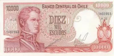 Chile 10000 Escudos - O\'Higgins - Rancagua\'s battle - 1967 - Serial A28