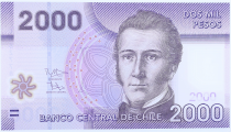 Chile 2000 Pesos Manuel Rodriguez - National parc of Nalcas - 2013 (2016 ) Serial FD Polymer