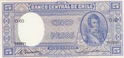 Chile 5 Pesos - B. O\'Higgins - 1947