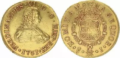 Chile 8 Escudos Ferdinand VI - 1751 J