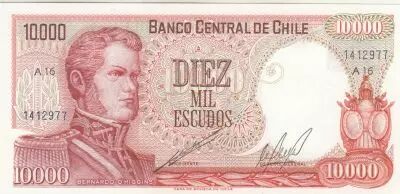 Chili 10000 Escudos - O\'Higgins - Bataille de Rancagua - 1967 - S�rie A16