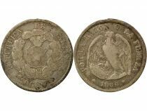 Chili 20 Centavos Argent - 1866 So Santiago