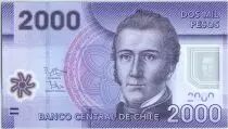 Chili 2000 Pesos Manuel Rodriguez - Réserve de Nalcas - 2014 Polymer - Neuf -P.162d
