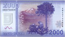 Chili 2000 Pesos Manuel Rodriguez - Réserve de Nalcas - 2014 Polymer - Neuf -P.162d