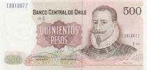 Chili 500 Pesos - Pedro de Valdivia - 1987 - P.153