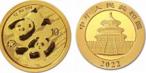 China 10 Yuan, Panda - 1 g Gold 2022