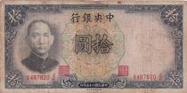 China 10 Yuan, Port. SYS - Gateway and Temple - 1936 - Serial Z/K