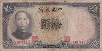China 10 Yuan, Port. SYS - Gateway and Temple - 1936 - Serial Z/K