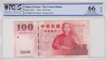 China 100 Yuan Chiang Kai-Shek - Palace - 2001 - PCGS 66 OPQ