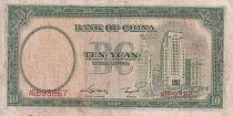 Chine 10 Yuan - Sun Yat-Sen - Bâtiment - 1937 -  Série AQ - TTB - P.81