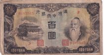 Chine 100 Yuan - Confucius - Agriculture - ND (1944) - Série 3 - PJ138b