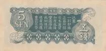 Chine 5 Sen Chine - Occupation japonaise - Dragon - 1940