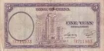 Chine 5 Yuan - Sun Yat-Sen - Bâtiment - 1937 - TB - P.80