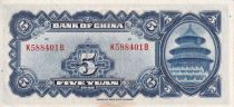 Chine 5 Yuan - Sun Yat-Sen - Palais - 1940 -  Série K - SUP+ - P.84