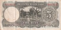 Chine 5 Yuan, Port. SYS - Arbres et Temple - Chine - 1936