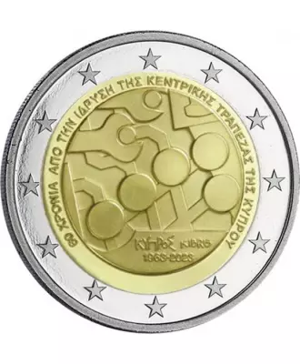 Chipre 60 years of the Central Bank of Cyprus - 2 Euros Commemo. UNC 2023