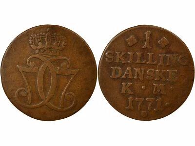 Christian VII - Skilling - 1771 (1780 / 1785) Altona