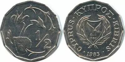 Chypre 1/2 Cent Cyclamen