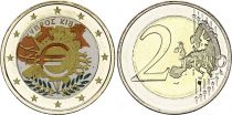 Chypre 2 Euros - 10 ans de l\'Euro - Colorisée - 2012