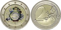 Chypre 2 Euros - 10 ans de l\'Euro - Colorisée - 2012