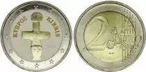 Chypre 2 Euros - Idole de Pomos - Colorisée - 2008