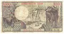 Ciad 1000 Francs - Animals - Transport - Mask - 01-06-1980 - Serial G.12 - P.7