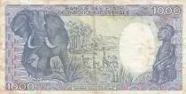 Ciad 1000 Francs - Map of CAS complete - 1985