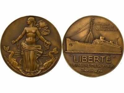 Cie G�n. Transatlantique - Bronze Medal, SS Libert� - 1950 / 1961