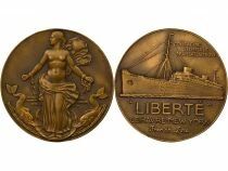 Cie G&eacute;n. Transatlantique - Bronze Medal, SS Libert&eacute; - 1950 / 1961