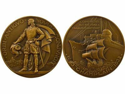 Cie G�n�rale Transatlantique - Bronze Medal, SS Champlain - 1974