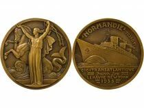 Cie G&eacute;n&eacute;rale Transatlantique - Bronze Medal, SS Normandie - 1935