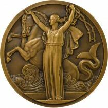 Cie G&eacute;n&eacute;rale Transatlantique - Bronze Medal, SS Normandie - 1935