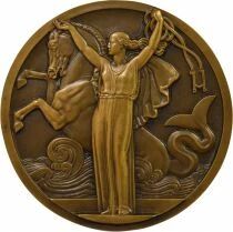 Cie G&eacute;n&eacute;rale Transatlantique - Bronze Medal, SS Normandie - 1935