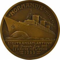 Cie G&eacute;n&eacute;rale Transatlantique - Bronze Medal, SS Normandie - 1935