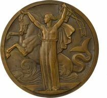 Cie G&eacute;n&eacute;rale Transatlantique - Bronze Medal, SS Normandie - 1935