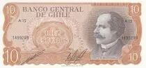 Cile 10 Escudos - J.M. Balmaceda - 1970 - Serial A.15 - P.143