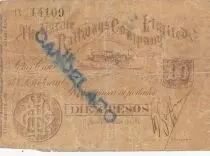 Cile 10 Pesos - Nitrate - Railways company - Number 14109 - 1891