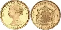 Cile 20 Pesos - Liberty - 1959 - Gold