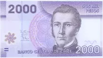 Cile 2000 Pesos Manuel Rodriguez - National parc of Nalcas - 2013 (2016 ) Serial FD Polymer