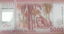 Cile 5000 Pesos - Gabriela Mistral - Nobel Price 1945 - Polymer - 2021 - P.NEW