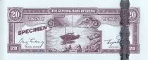 Cina 20 Cents - Proof verso uniface - Specimen - Boat - 1946 - P.395pr